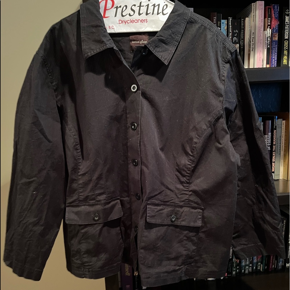 Black Cotton button down jacket